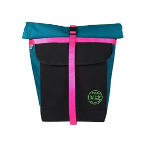 Small Basic Backpack (roll top) Turquoise, Pink, Black